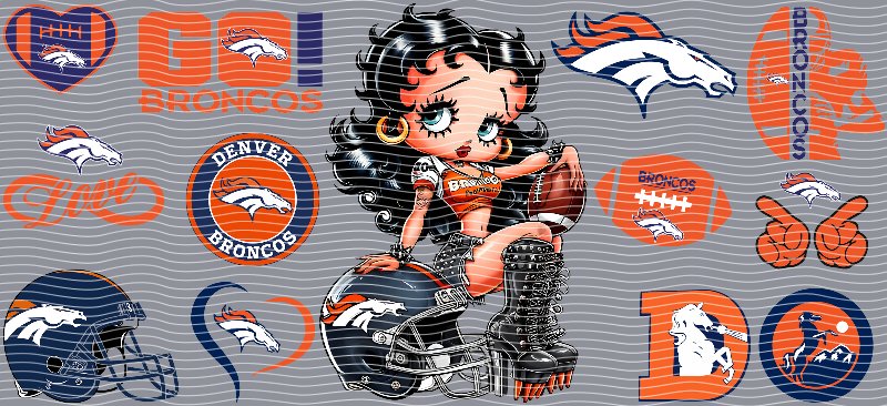 Denver Broncos/Betty Boop Cup Decal – Design #115