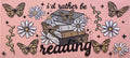 "I'd Rather Be Reading" Books & Butterflies Cup Decal – Design #60