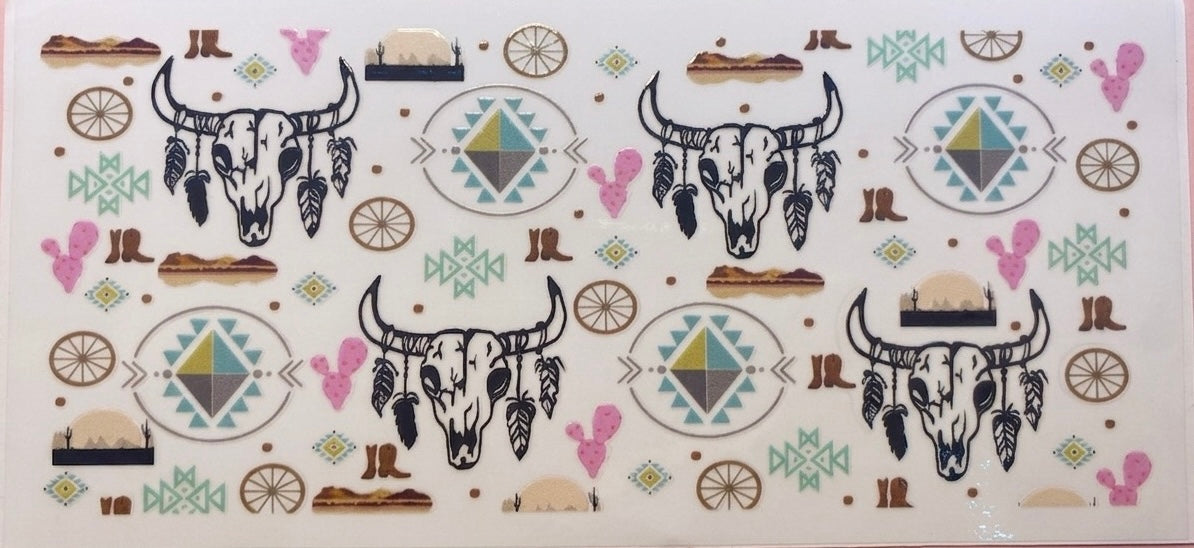 Western/Cow Cup Decal – Design #2