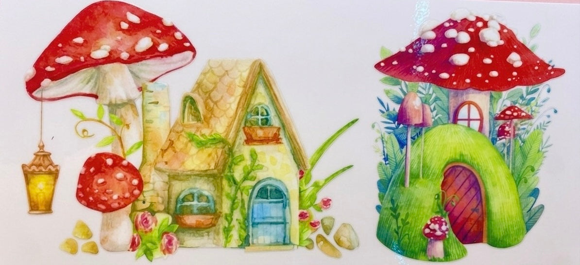 Flowers & Mushrooms Cup Decal – Design #46