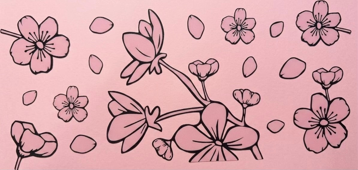 Flowers & Mushrooms Cup Decal – Design #21