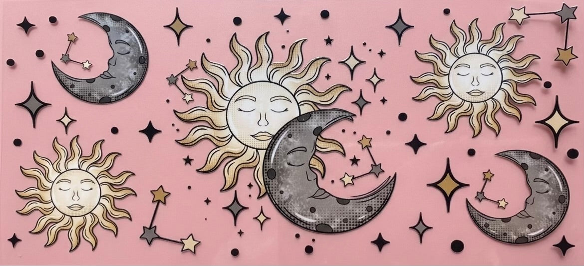 Sun & Moon Celestial Constellations Cup Decal – Design #65