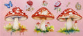 Flowers & Mushrooms Cup Decal – Design #43