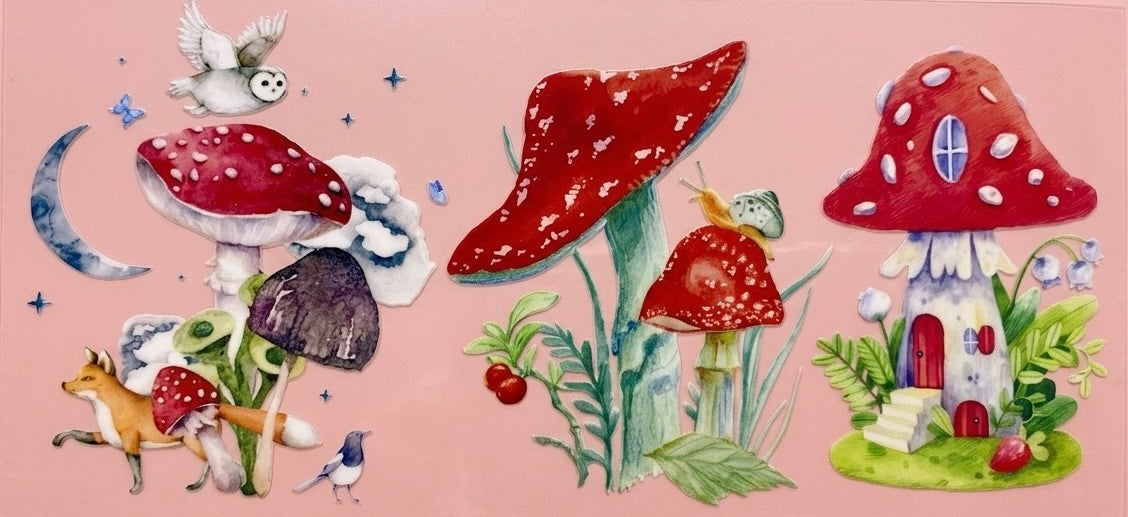 Flowers & Mushrooms Cup Decal – Design #42