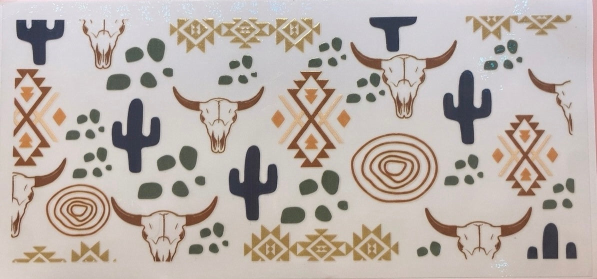 Western/Cow Cup Decal – Design #1