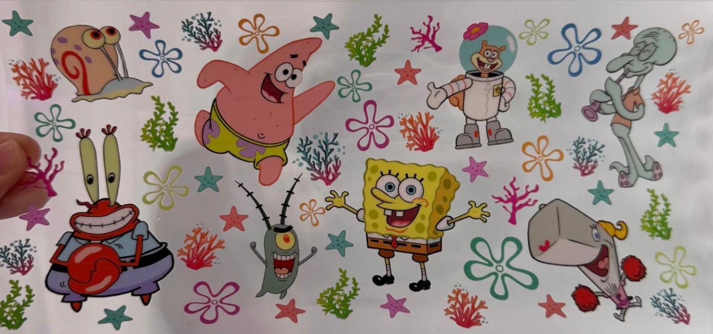 SpongeBob SquarePants Full Cast Cup Decal – Design #196A