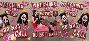 Watching Scary Movies Do Not Call Cup Decal – Design #164A