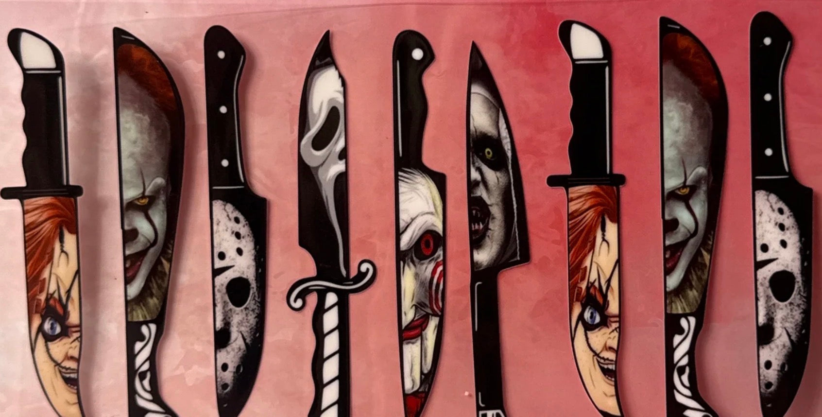 Horror Villain Knives Cup Decal – Design #165A