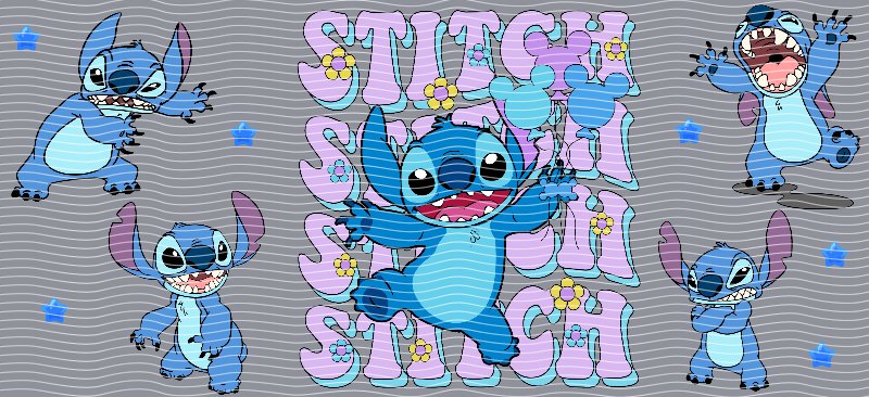 Stitch Multi-Pose STITCH Lettering Cup Decal – Design #220