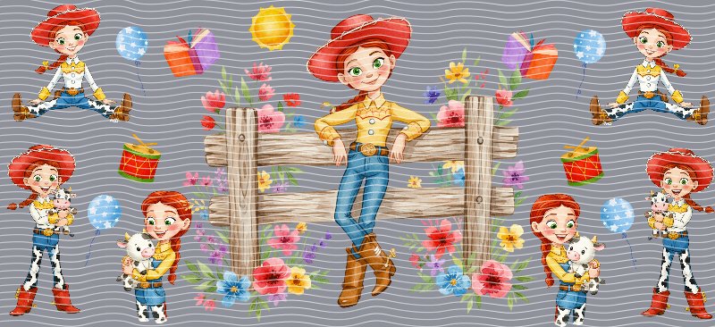 Jessie Multi-Pose Flowers & Balloons Cup Decal – Design #232