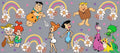 The Flintstones Full Cast Flowers & Rainbows Cup Decal – Design #185