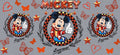 Mickey Mouse Gold Checkerboard Wreaths Cup Decal – Design #217