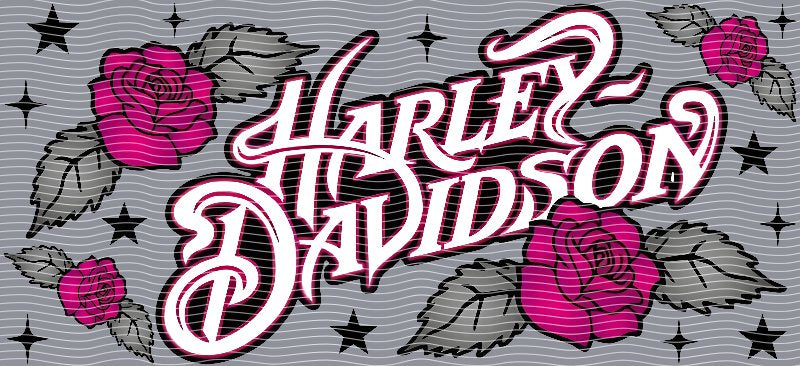 Harley Davidson Roses Cup Decal – Design #139