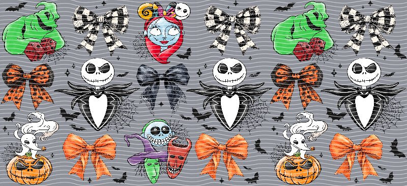 Nightmare Before Christmas Bows Bats & Pumpkins Cup Decal – Design #243
