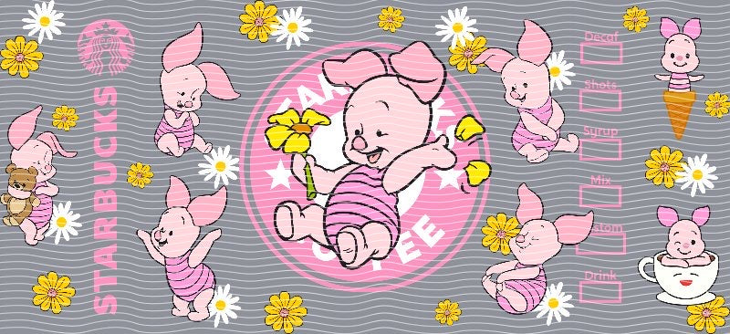 Baby Piglet Starbucks Coffee Cup Decal – Design #216