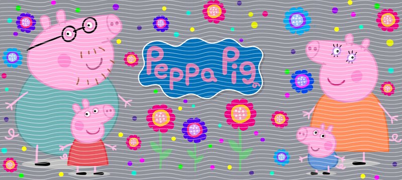 Peppa Pig Family Flowers Cup Decal – Design #196