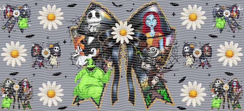 Nightmare Before Christmas Gold Coffin Bows Cup Decal – Design #242