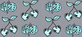 Blue Dice & Heart Cherries Cup Decal – Design #266