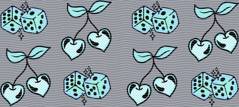 Blue Dice & Heart Cherries Cup Decal – Design #266