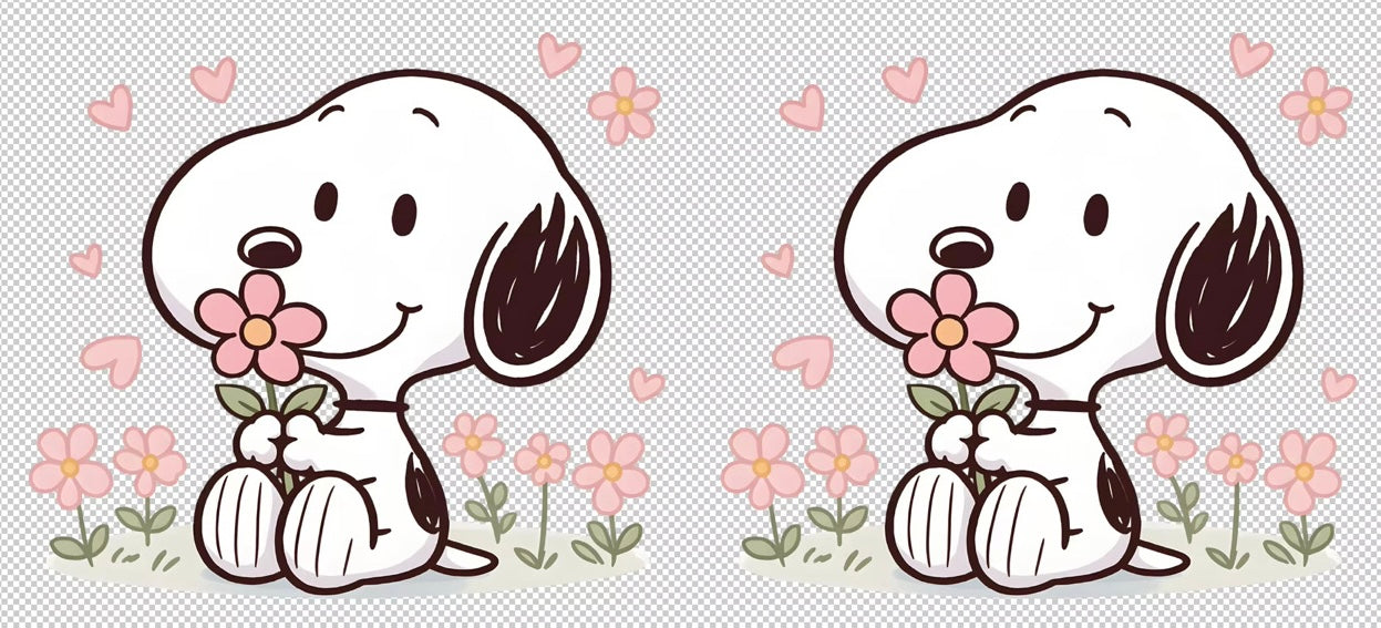 Baby Snoopy Pink Flowers Cup Decal – Design #175