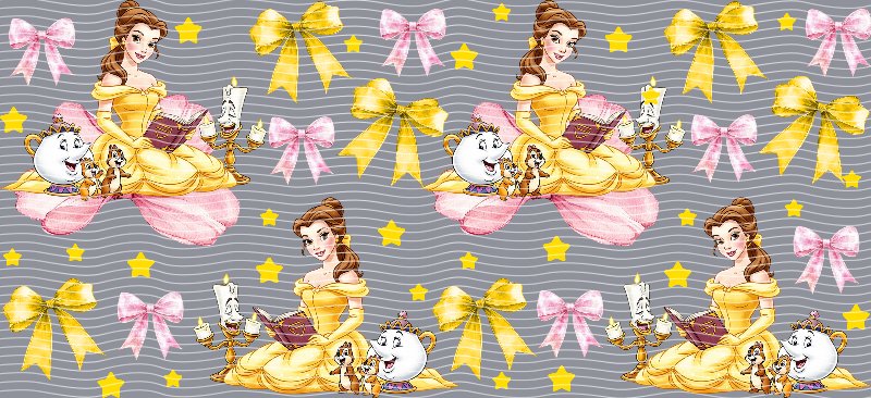 Belle Beauty and the Beast Bows Cup Decal – Design #264A