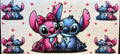 Angel & Stitch in Love Pink Hearts Cup Decal – Design #223