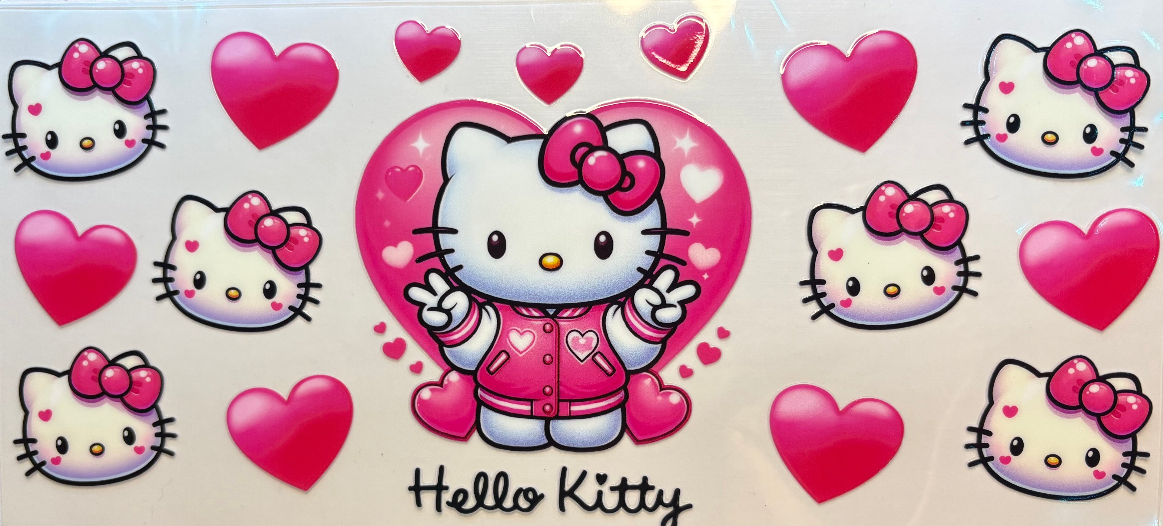 Hello Kitty Pink Jacket Hearts Cup Decal – Design #201