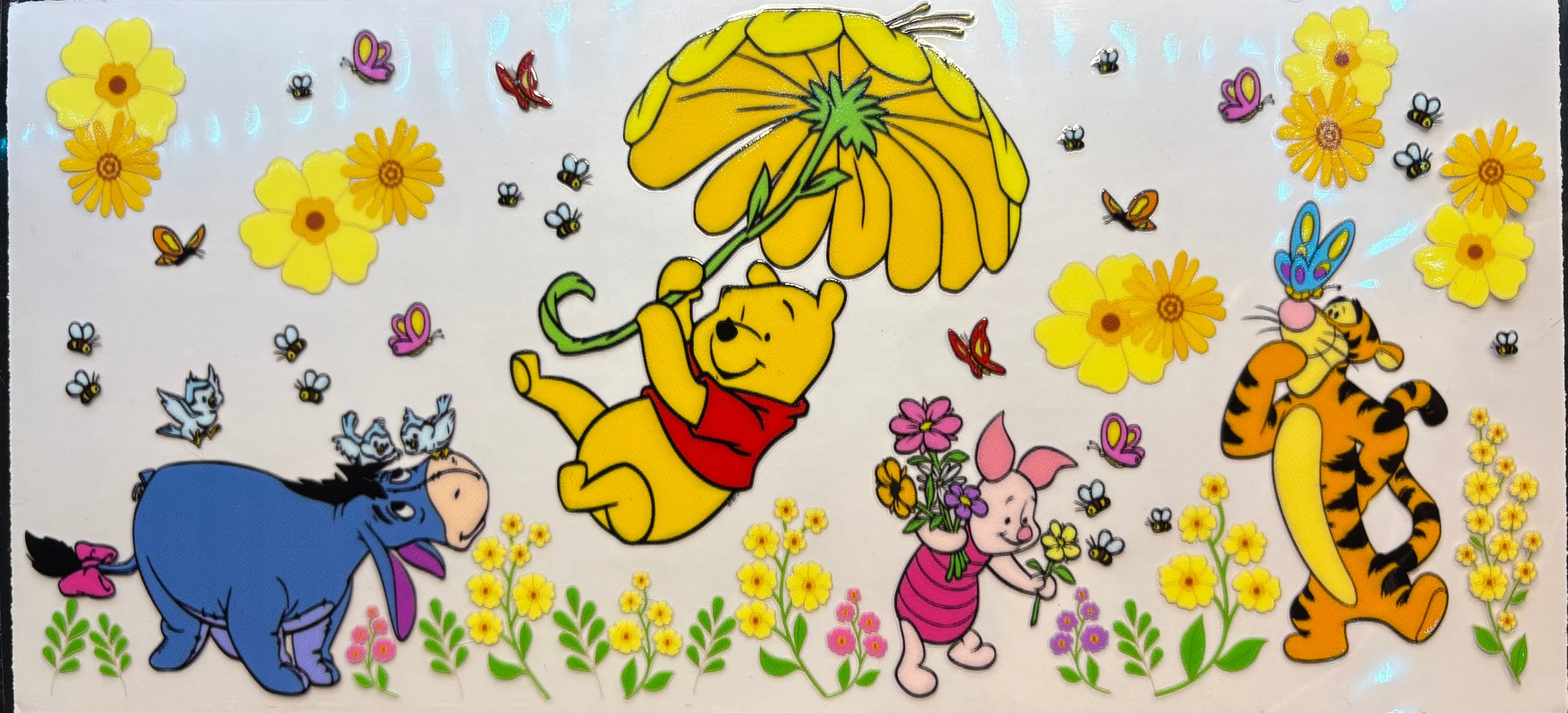 Pooh Floating Daisy with Piglet & Tigger Cup Decal – Design #213