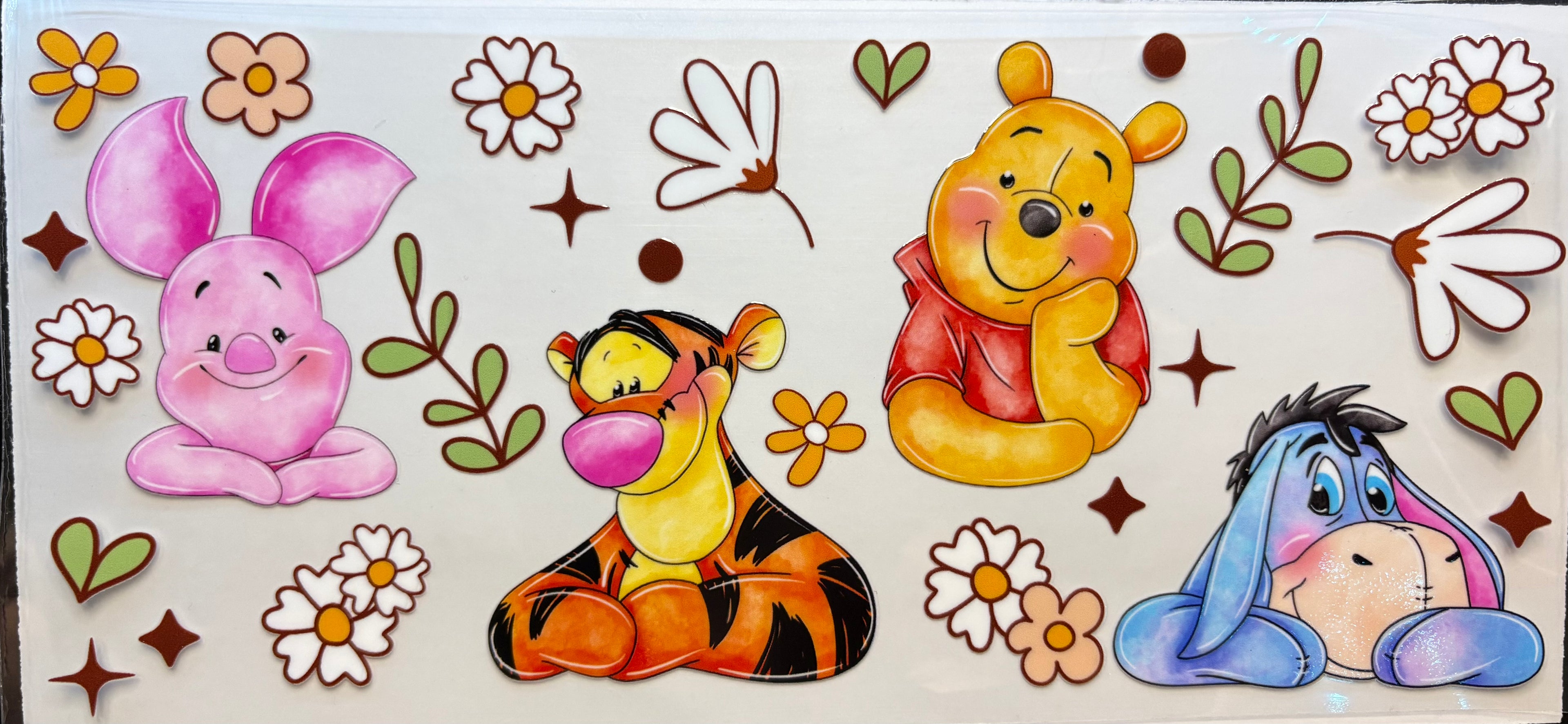 Baby Pooh, Piglet, Tigger & Eeyore Daisies Cup Decal – Design #211