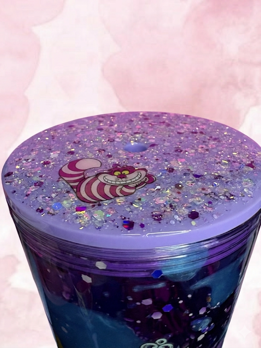 Alice in Wonderland Lava Effect Premade Snow Globe Cup – Ready to Ship