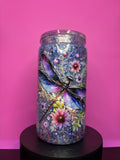 Dragonfly Floral Premade Snow Globe Cup – Ready to Ship
