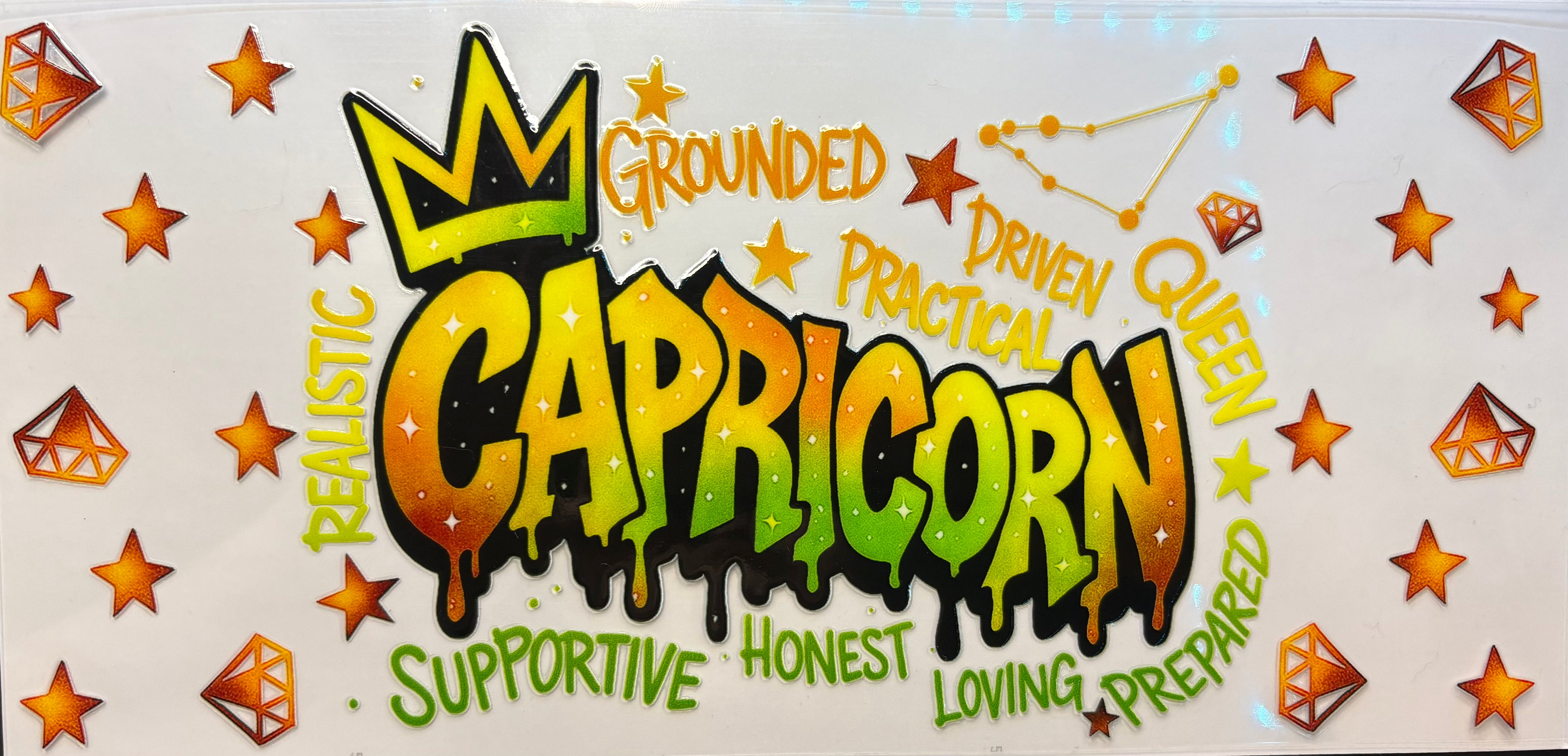 Capricorn Zodiac Graffiti Cup Decal – Design #311