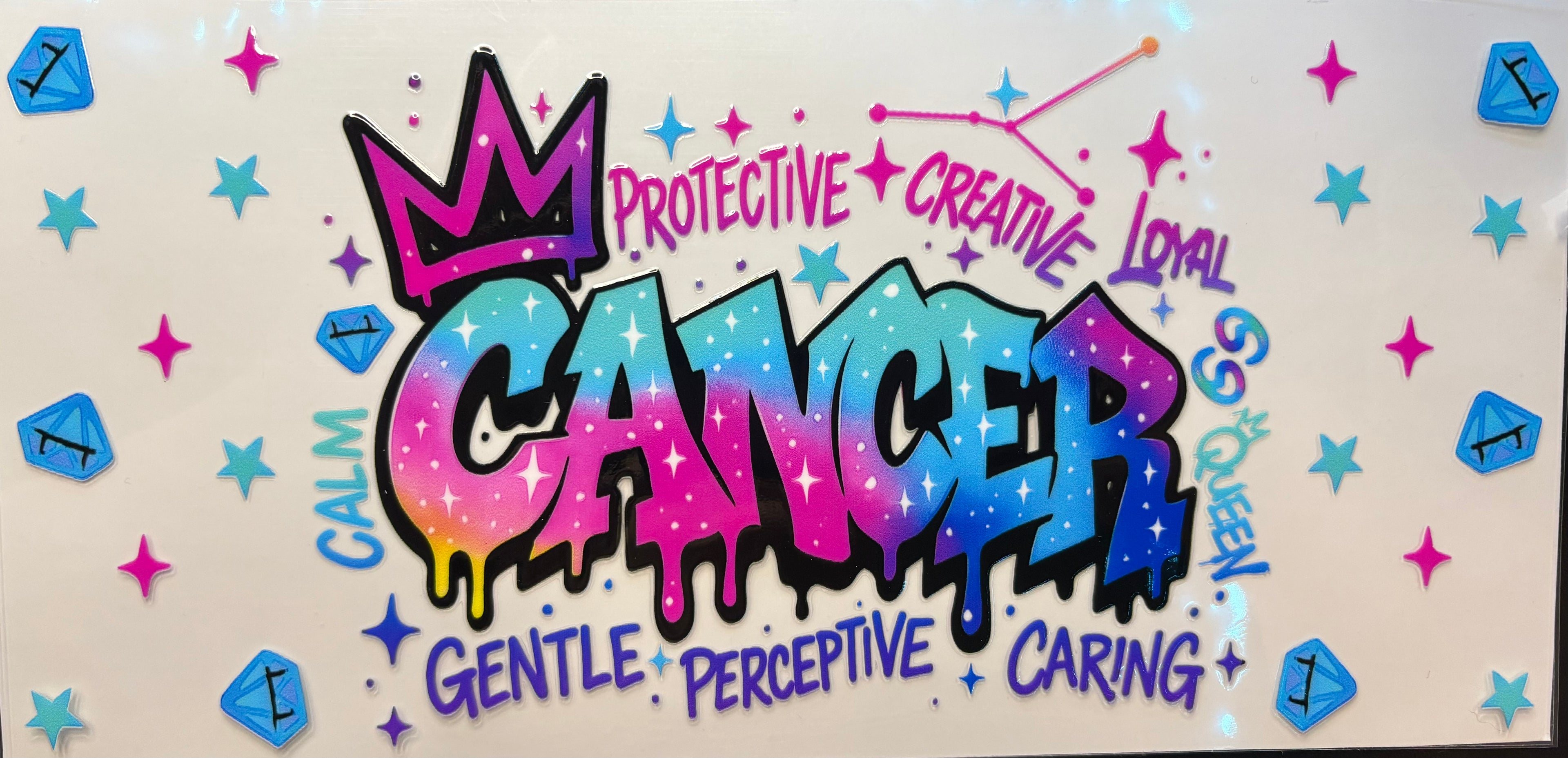 Cancer Zodiac Graffiti Cup Decal – Design #310
