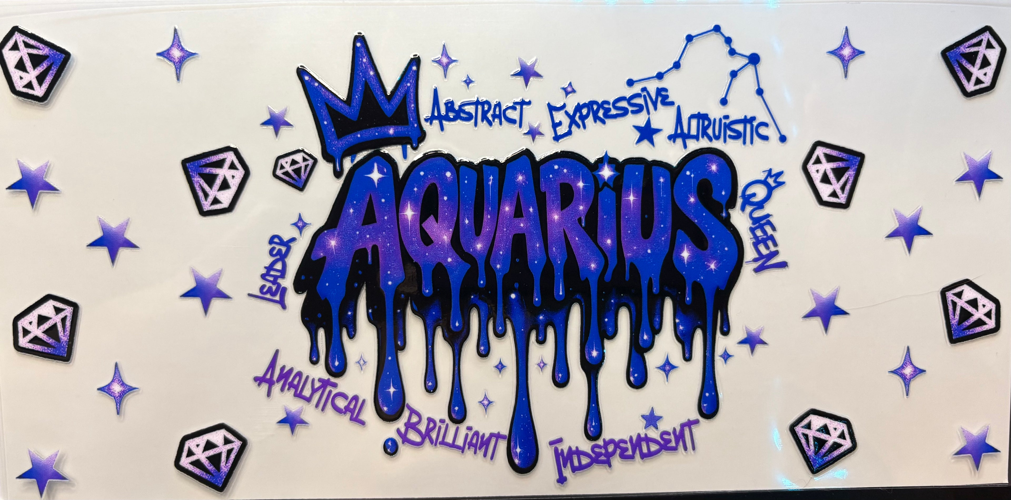 Aquarius Zodiac Graffiti Cup Decal – Design #305
