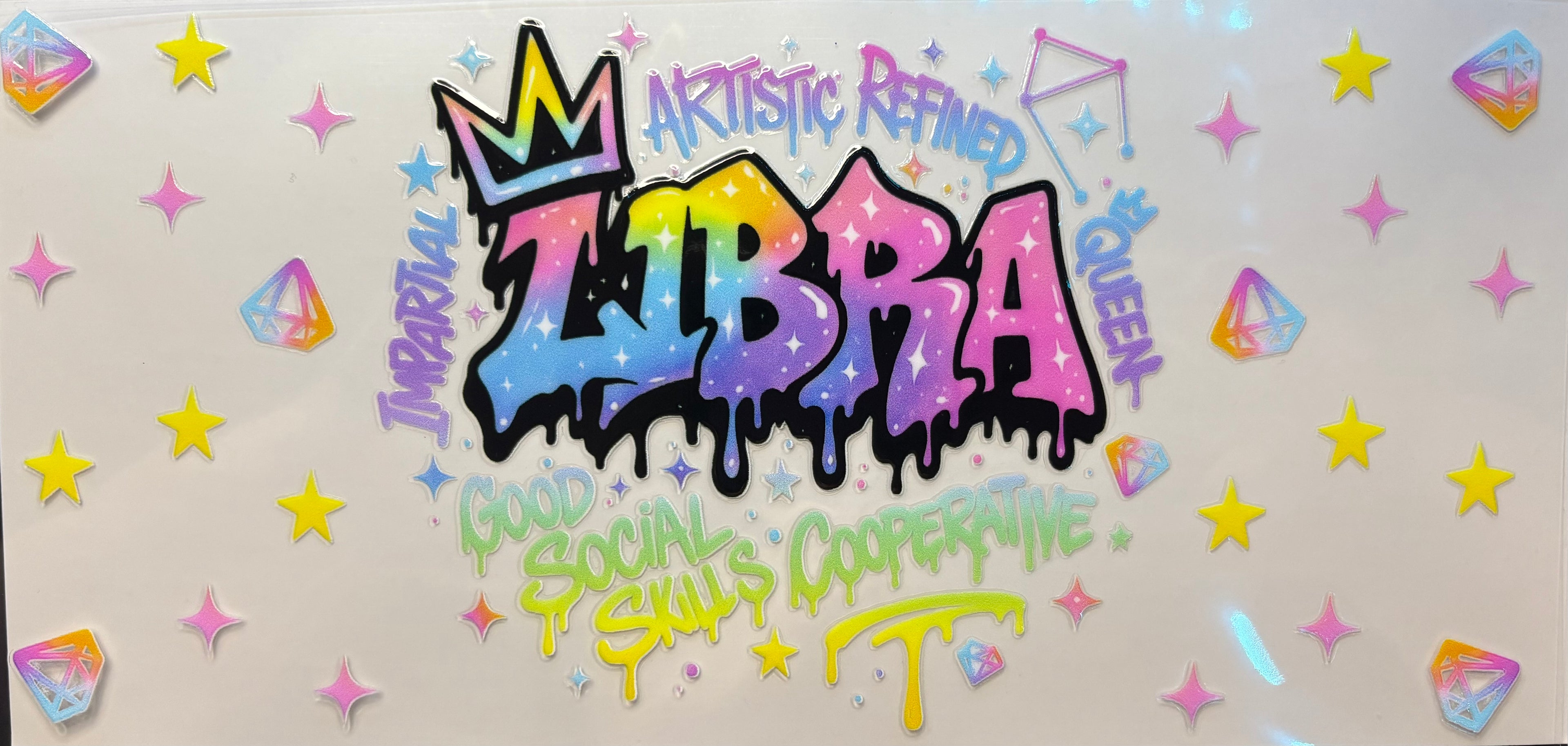 Libra Zodiac Graffiti Cup Decal – Design #302
