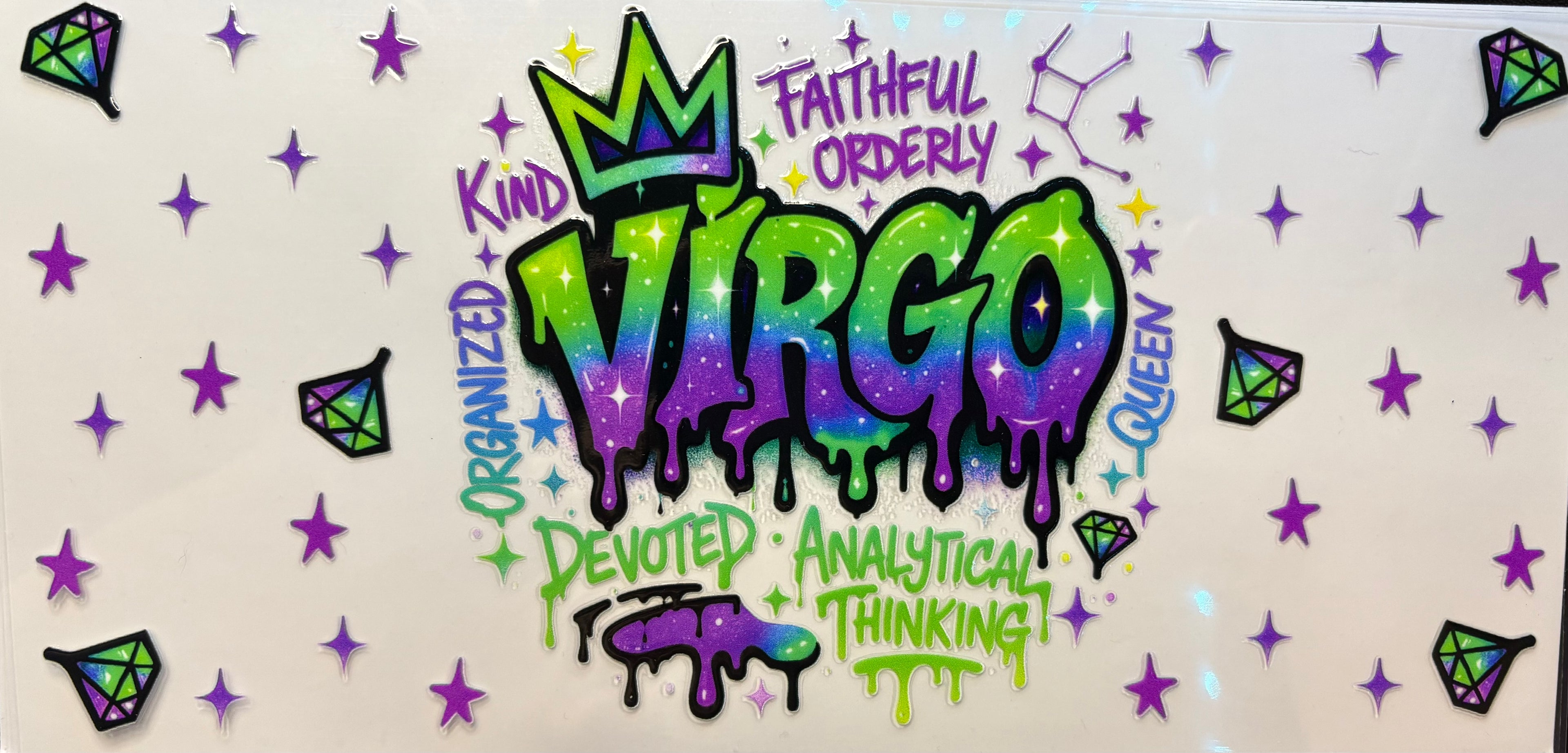 Virgo Zodiac Graffiti Cup Decal – Design #301