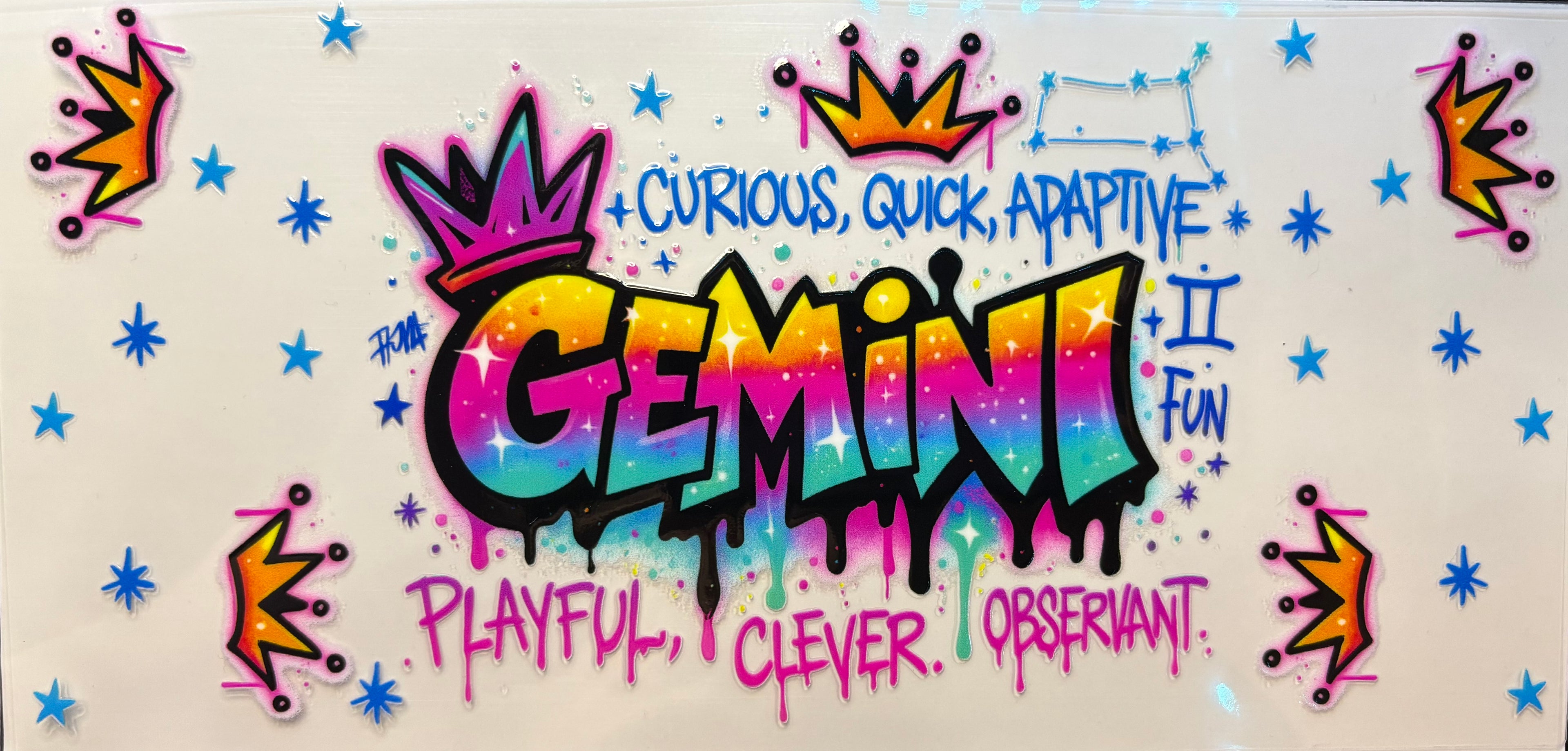 Gemini Zodiac Graffiti Cup Decal – Design #309