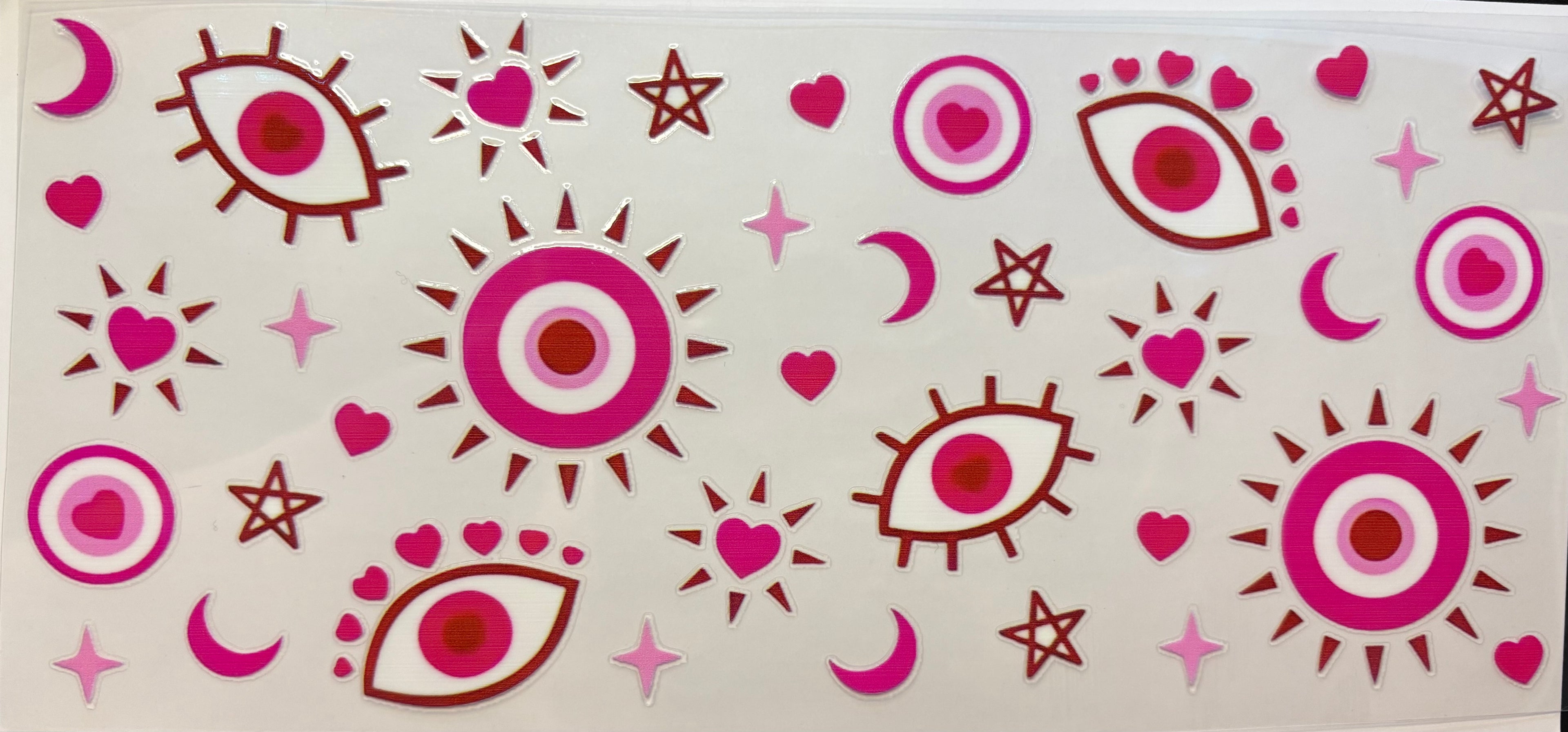 Pink Evil Eye Sun & Stars Cup Decal – Design #314