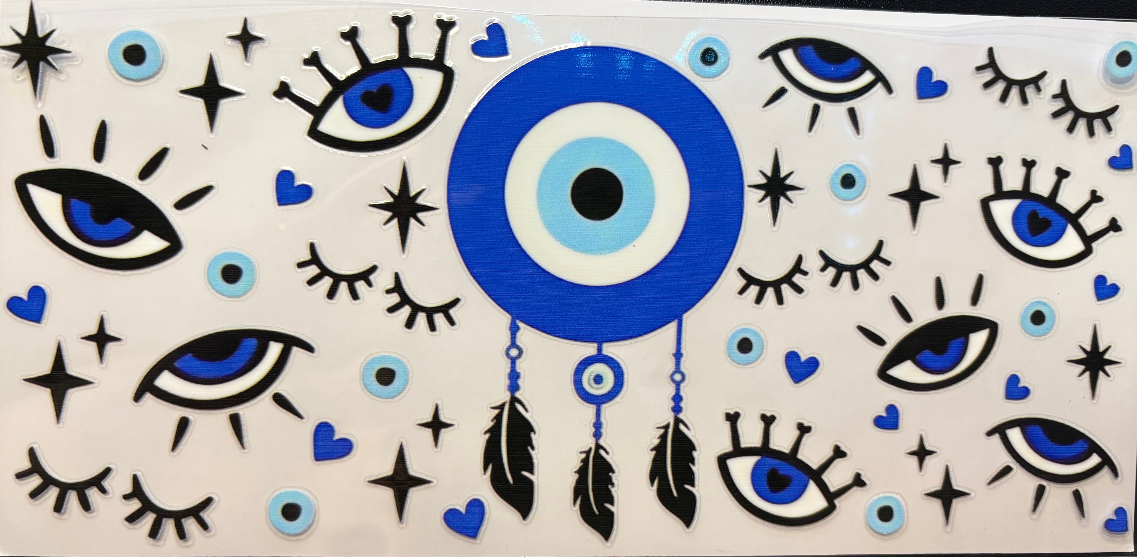 Blue Evil Eye Dreamcatcher Cup Decal – Design #315A