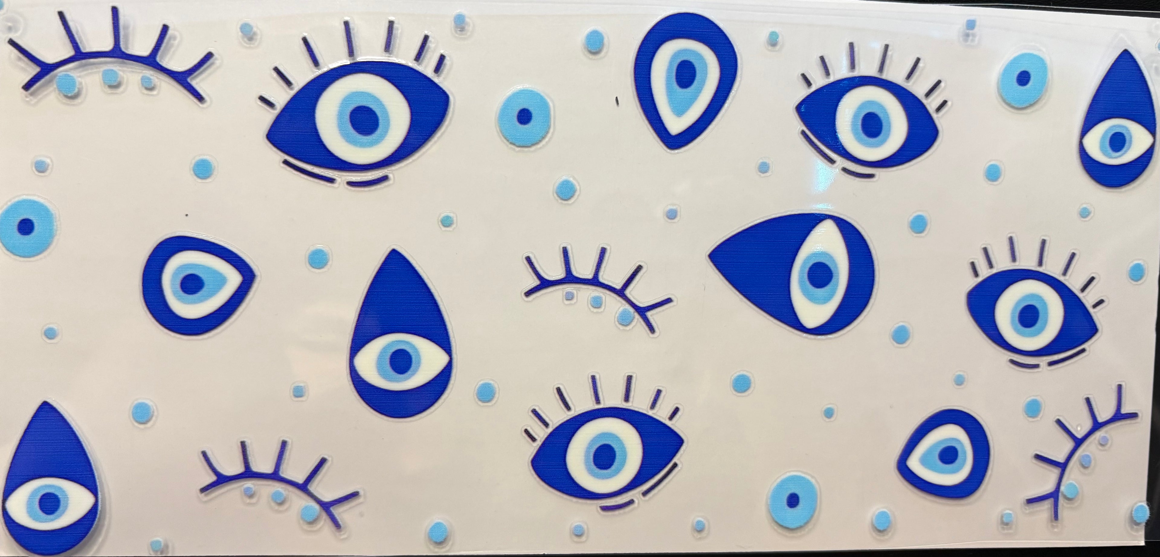 Blue Teardrop Evil Eye Cup Decal – Design #316