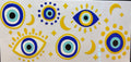 Blue & Gold Sun Evil Eye Cup Decal – Design #316A