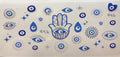 Blue & Silver Hamsa Evil Eye Scatter Cup Decal – Design #318
