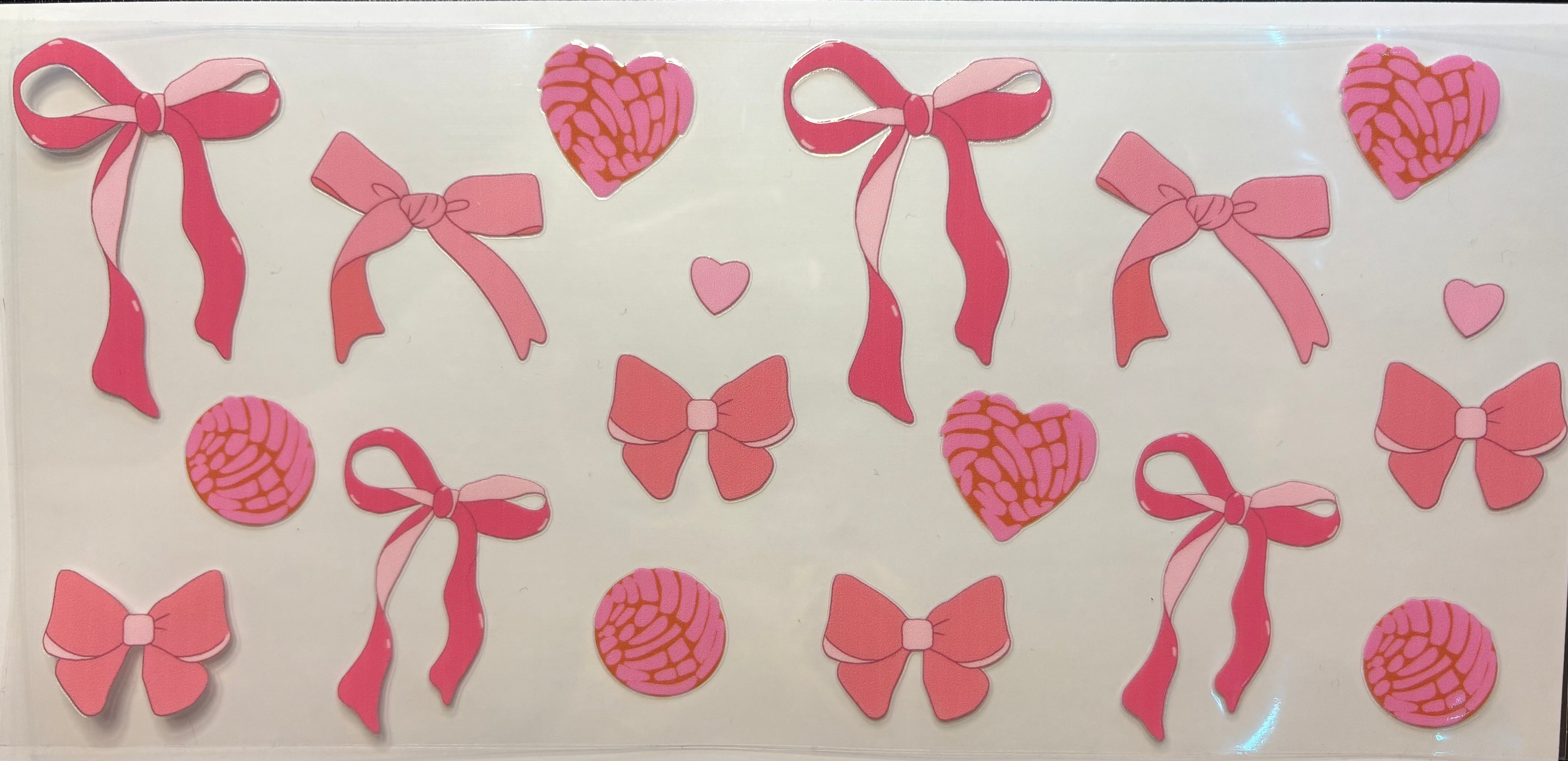 Pink Bows & Hearts Cup Decal – Design #266B