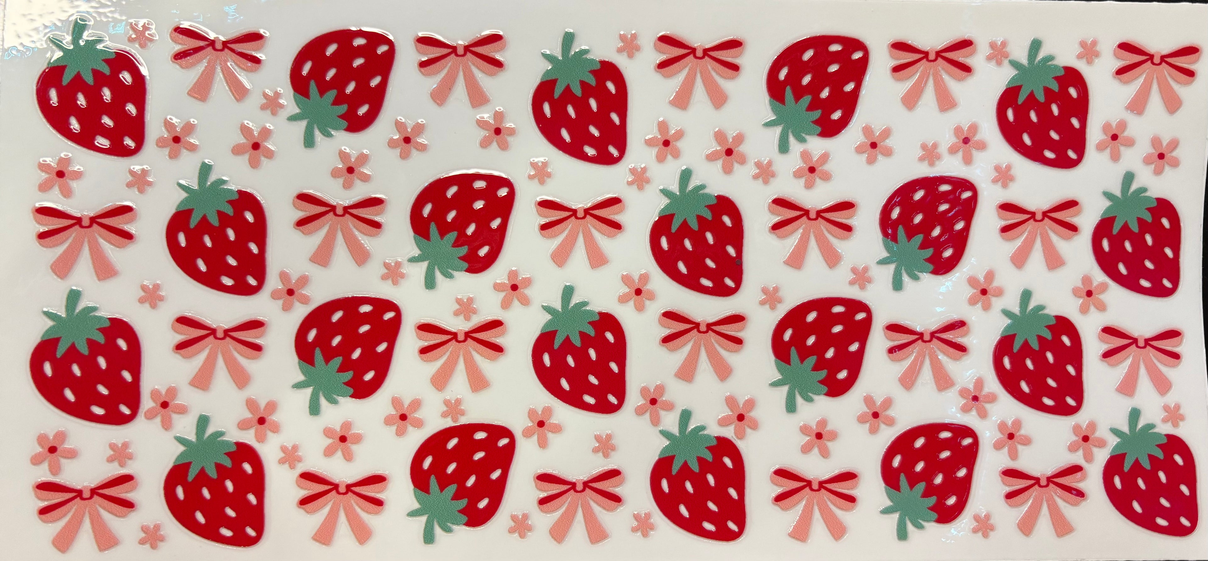 Strawberries, Bows & Flowers Cup Decal – Design #269