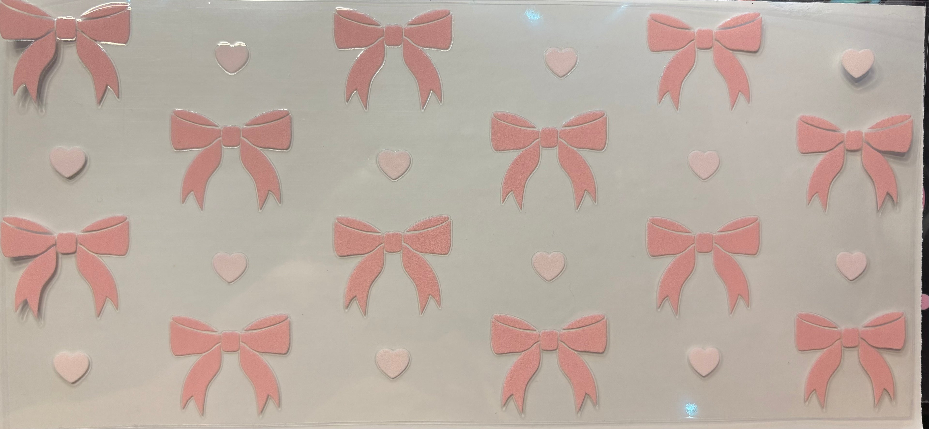 Pink Bows & Hearts Cup Decal – Design #271