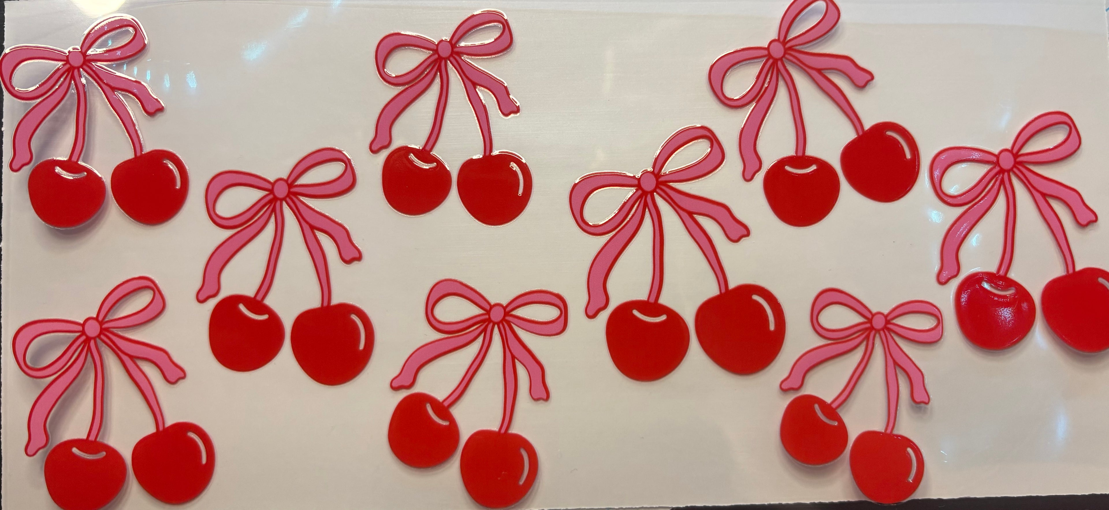 Cherries & Pink Bows Cup Decal – Design #271B