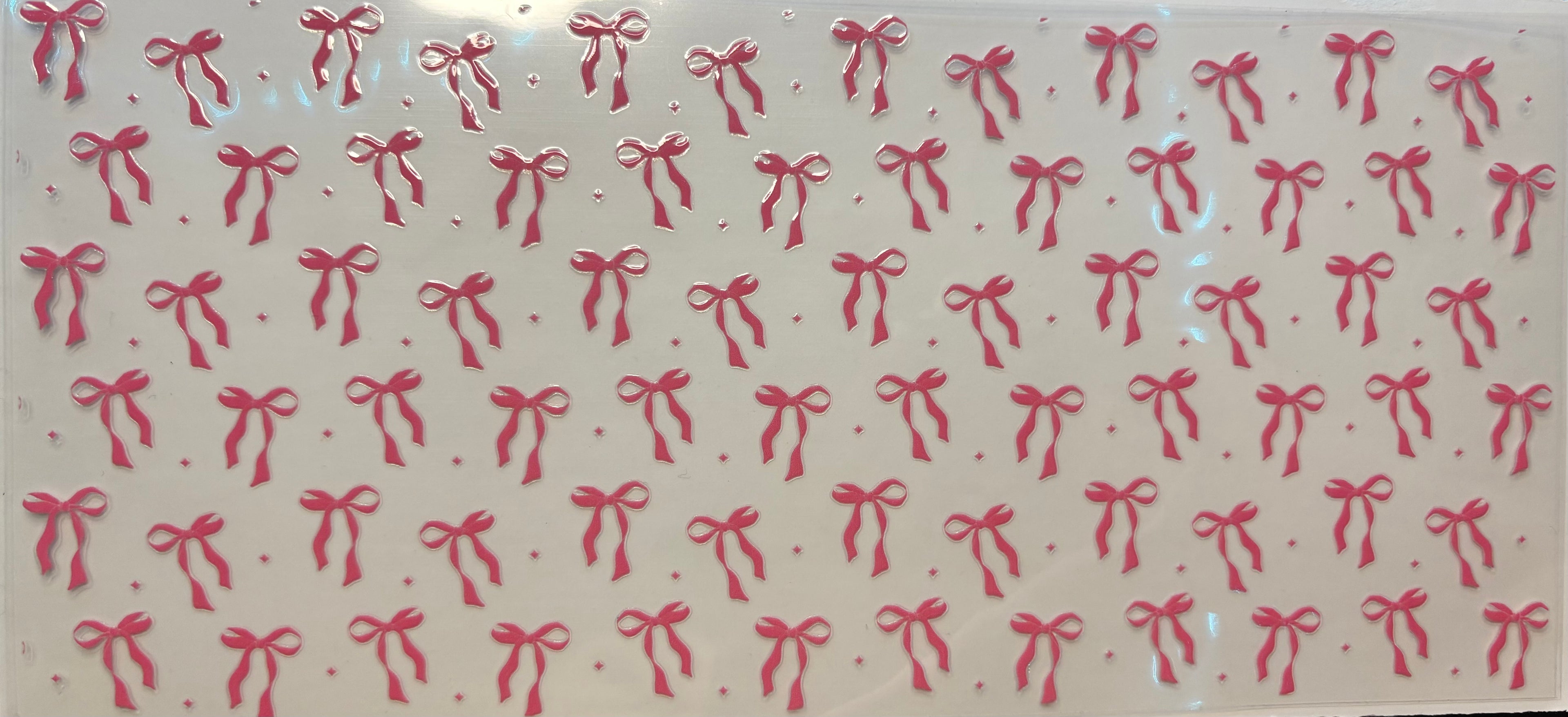 Tiny Pink Ribbon Bows Allover Cup Decal – Design #271A